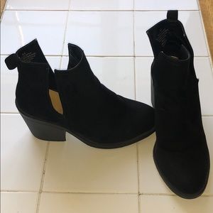 Faux Suede Cutout Booties.